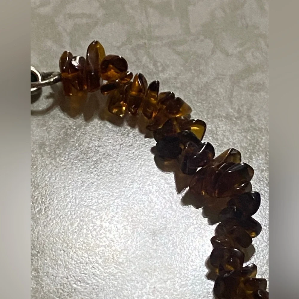 Genuine Amber Chip Bead Necklace #5026 💎